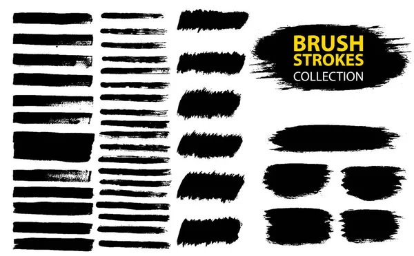 Vector large set different grunge brush strokes. — Stock Vector
