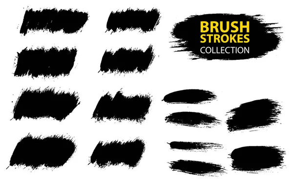 Vector large set different grunge brush strokes. — Stock Vector