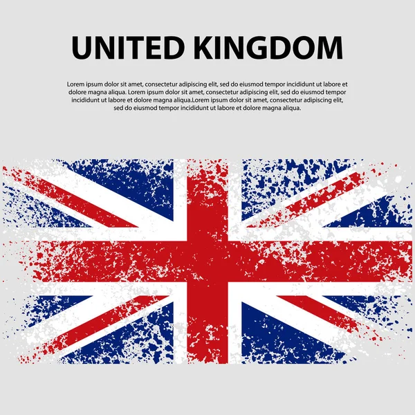 Flag of the United Kingdom of Great Britain and Northern Ireland, brush stroke background. Flag of United Kingdom. — Stock Vector