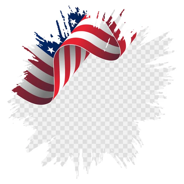 アメリカ合衆国の旗を振っています。独立記念日のブラシ ストロークの背景図波線アメリカ国旗します。 — ストックベクタ