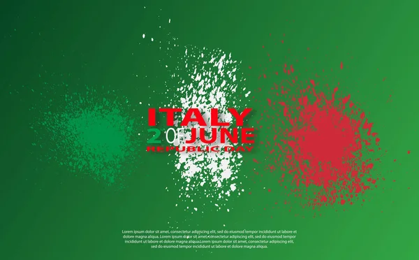 Italienische Flagge. italienische Übersetzung der Inschrift: italien. 2. Juni. Italienische Republik Feiertag — Stockvektor