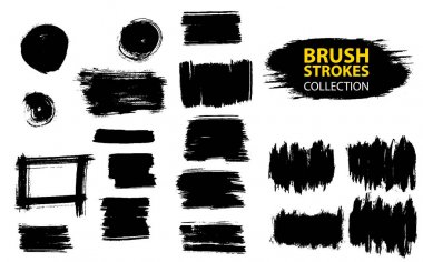 Vektör büyük farklı grunge fırça darbeleri ayarla.