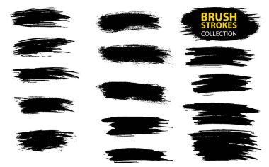 Vektör büyük farklı grunge fırça darbeleri ayarla.