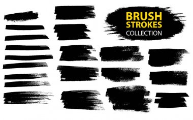 Vektör büyük farklı grunge fırça darbeleri ayarla.