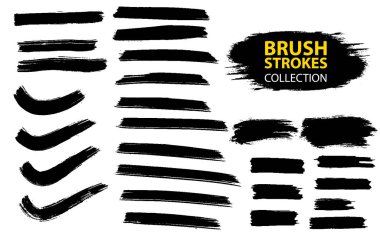 Vektör büyük farklı grunge fırça darbeleri ayarla.