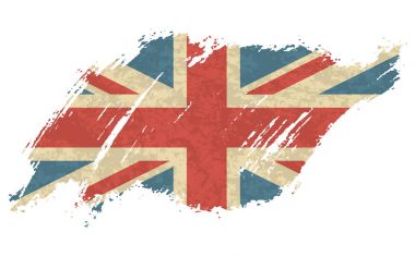 Vektör çizim Vintage İngiltere bayrağı. Eski İngiliz bayrağı. Vektör grunge retro tasarım Büyük Britanya bayrağı arka plan