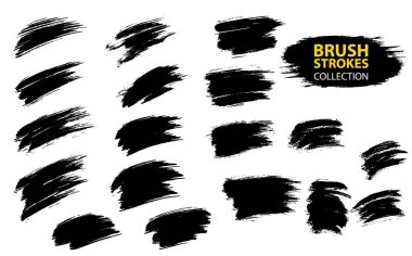Vektör büyük farklı grunge fırça darbeleri ayarla.