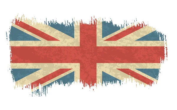 Vektorillustration Vintage flagga i Uk. Grungy brittiska flaggan. Vector grunge retrodesign Storbritannien flagga bakgrund — Stock vektor