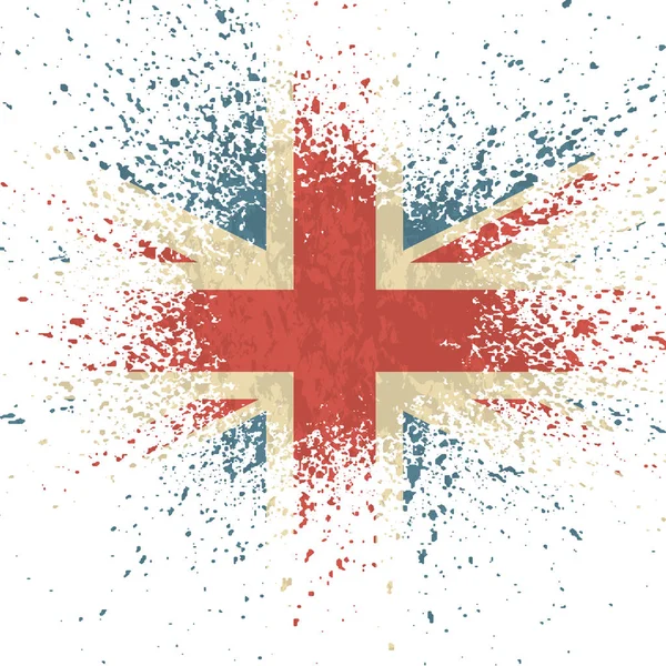 Ilustración vectorial Bandera Vintage del Reino Unido. Bandera británica gruñona. Vector grunge retro design Gran Bretaña bandera fondo — Archivo Imágenes Vectoriales