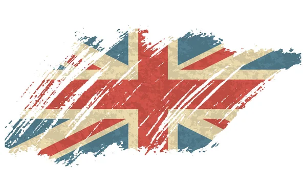 Vektorillustration Vintage flagga i Uk. Grungy brittiska flaggan. Vector grunge retrodesign Storbritannien flagga bakgrund — Stock vektor