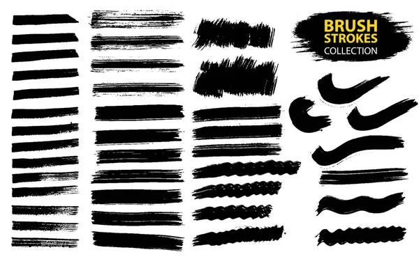 Vector large set different grunge brush strokes. — Stock Vector