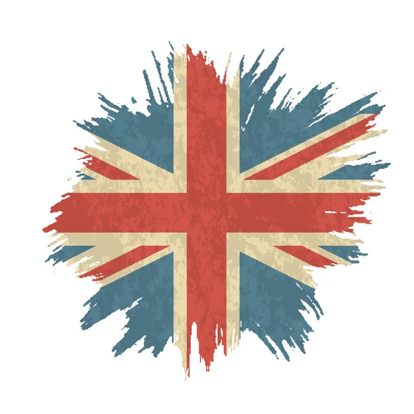 Vektorillustration Vintage flagga i Uk. Grungy brittiska flaggan. Vector grunge retrodesign Storbritannien flagga bakgrund — Stock vektor