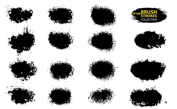 Чорне чорнило векторні мазки пензля. Тонкі банери текстури брудного лиха . — стоковий вектор