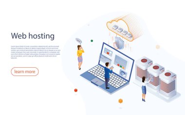 Karakterli internet sunucusu konsepti. Büyük veri akışı işleme konsepti, bulut veri tabanı. Bulut hesaplama, veri koruması, çevrimiçi depolama, bulut teknolojisi. Veri merkezi sunucusu.