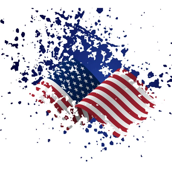 Grunge drapeau américain. Drapeau des États-Unis, les États-Unis d'Amérique en style grunge. États-Unis, drapeau américain avec texture grunge pour l'indépendance, Anciens combattants, Mémorial, Travail, Présidents, Fête de la Constitution . — Image vectorielle