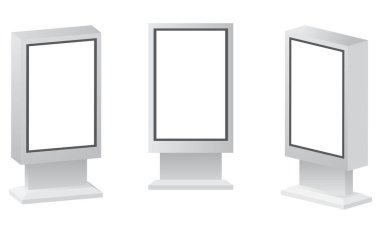 Açık hava beyaz ışıklı şehir lambası reklam standı. Dijital tabela modeli reklamı. Şehir dışındaki reklam panolarının maketleri. POS POI Stand Banner ya da Lightbox Açık Hava Reklamları