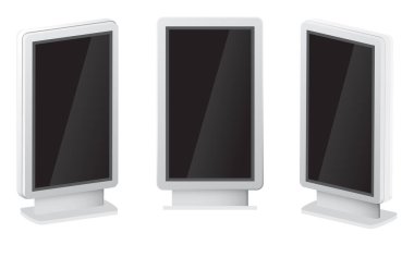 Açık hava beyaz ışıklı şehir lambası reklam standı. Dijital tabela modeli reklamı. Şehir dışındaki reklam panolarının maketleri. POS POI Stand Banner ya da Lightbox Açık Hava Reklamları