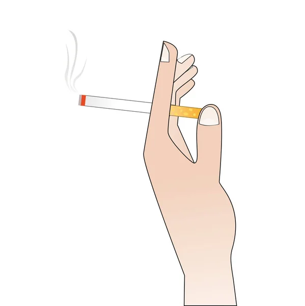 Questa Illustrazione Una Mano Con Una Sigaretta — Vettoriale Stock