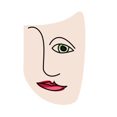 Bu bir kadın yüzü çizimi.