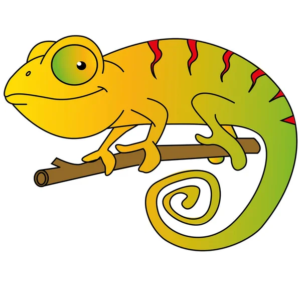 Detta Illustration Kameleont — Stock vektor
