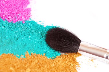 Toz göz farı makyaj ve fırça