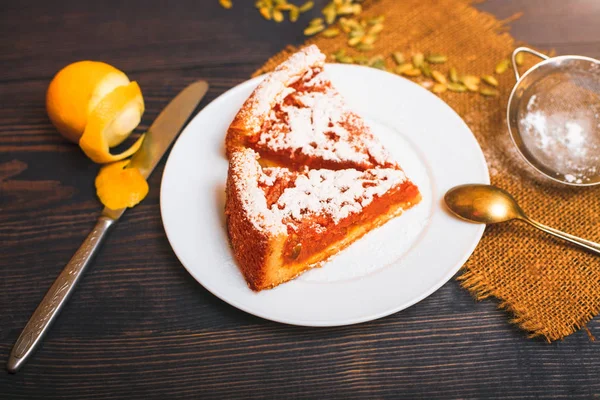 Tarte à la citrouille au sucre en poudre — Photo