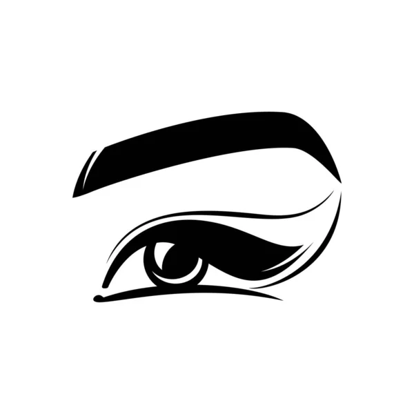Augen, Wimpern, Augenbrauen - flaches Logo auf weißem Hintergrund. Schönheitssalon, Damenauge, Sehkorrektur, Kosmetologie — Stockvektor