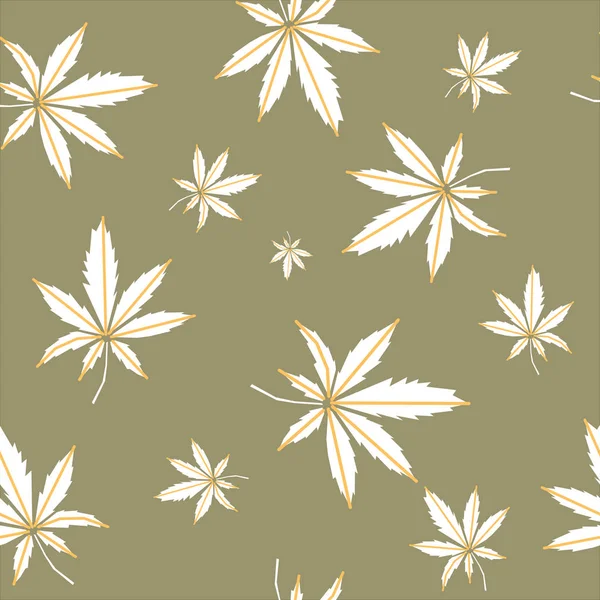 Cannabis - sömlös bakgrund. hampa - mönster för tyg eller tapet — Stock vektor