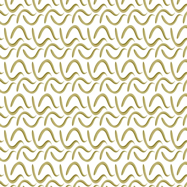 Adorno dorado ondulado - patrón plano. Impresión de textiles y tejidos, interior — Vector de stock