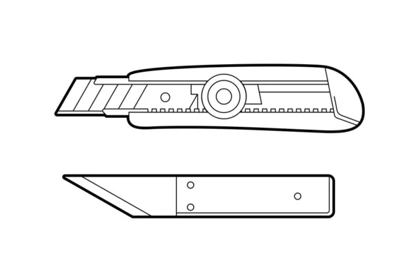 Висувний Канцелярський Ніж Ручний Інструмент Розфарбування Столярні Інструменти Плоска Векторна — стоковий вектор