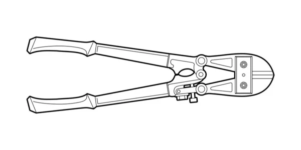 Bolzenschneider Vektorflache Illustration Auf Weißem Hintergrund Manuelles Metallwerkzeug Für Schrauben — Stockvektor