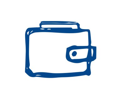 Cüzdan - çizim. Cüzdan - beyaz arkaplanda biçimlendirilmiş illüstrasyon