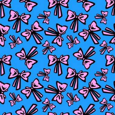 Yay - tekstil için kusursuz desen. Yaylar - düz bir şekilde renk çizimi. Kızlar için çocuk geçmişi