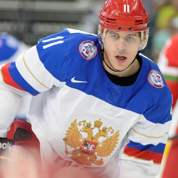 Minsk, Beyaz Rusya - 20 Mayıs: Malkin Yevgeni görünüyor 2014 IIHF Dünya buz hokeyi Şampiyonası sırasında maç 20 Mayıs 2014 Minsk, Beyaz Rusya.