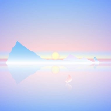 Manzara şafak sisli