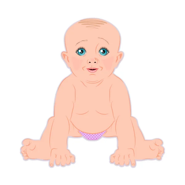 Vecteur bébé aux yeux bleus — Image vectorielle