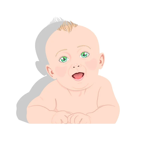 Vector de bebé de ojos verdes — Vector de stock