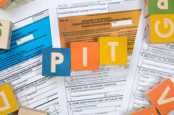 PIT word with colorful blocks — Stock Photo, Image