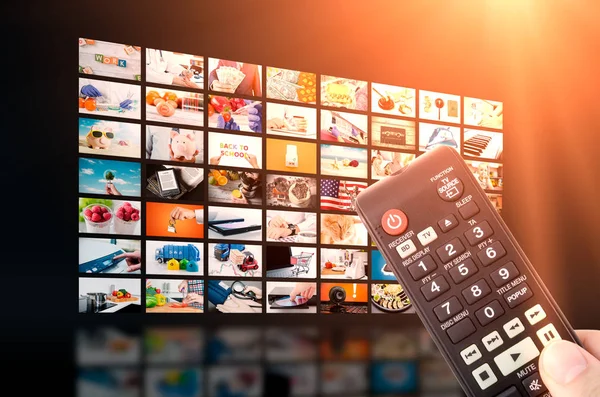 Multimédia videofal televíziós adás — Stock Fotó
