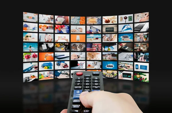 Trasmissione televisiva multimediale video wall — Foto Stock