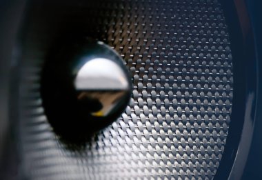 Hoparlör kapatmak yukarıya makro fotoğraf