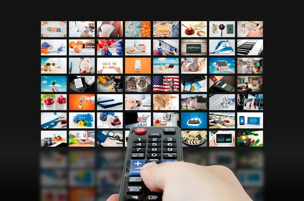 Transmisja telewizyjna multimedialnych ściany wideo — Zdjęcie stockowe