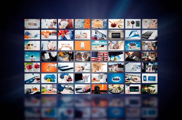 Multimedia video wall television broadcast — Stock Photo, Image
