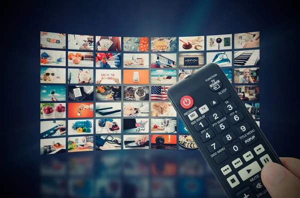 Trasmissione televisiva multimediale video wall — Foto Stock