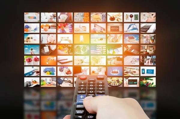 Trasmissione televisiva multimediale video wall — Foto Stock