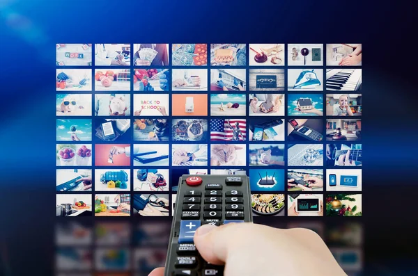 Multimedia mural de vídeo de televisión difusión — Foto de Stock