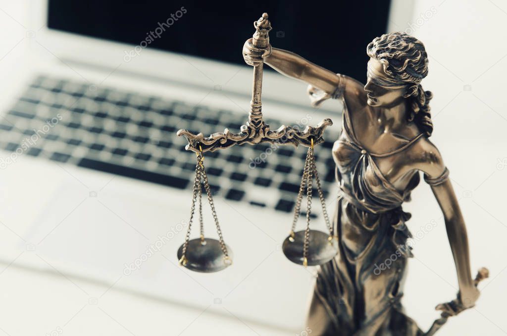 Justice and law concept in technology