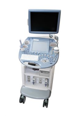 Ultrason makinesi tanı cihazları üzerinde beyaz izole