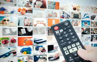 Multimedya soyut kompozisyon televizyon yayını