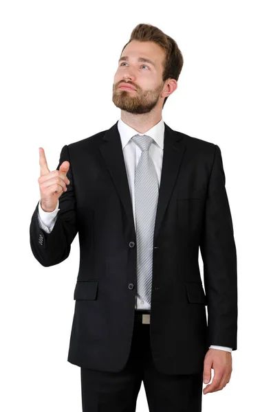 Handsome elegant businessman in suit isolated — Stock Photo, Image